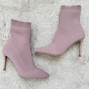 Steve Madden Pink Cookie Sock Booties 7.5